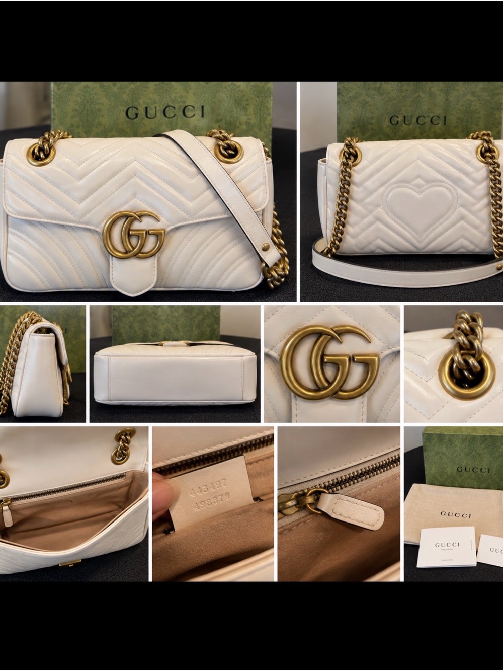 Gucci Cream MatelassƩ GG Shoulder Bag with Gold Hardware